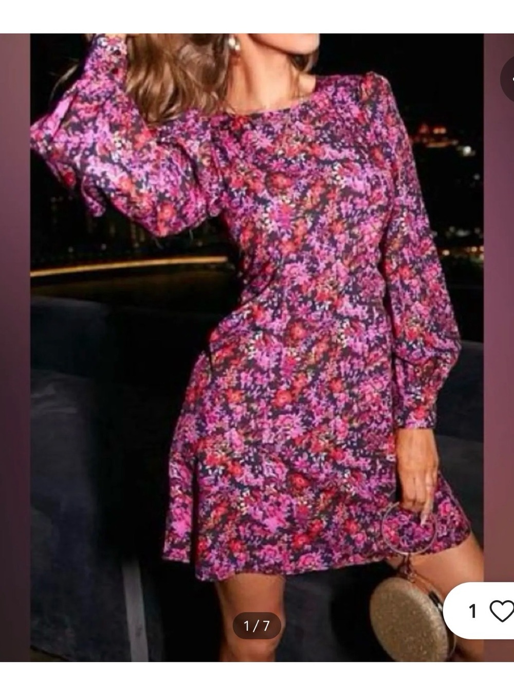 Zara Women S Colorful Floral Print Fit & Flare Mini Dress Keyhole Back